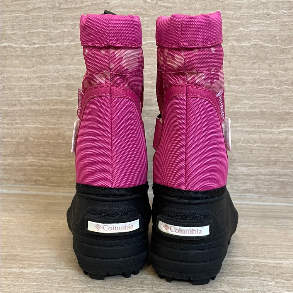 COLUMBIA UEC Girls' Pink Snow Boots Waterproof Black Rubber Sole Size 4 - Picture 4 of 11